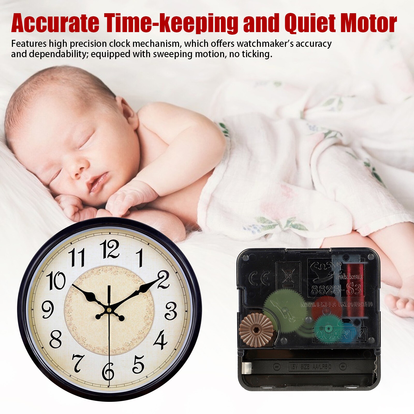 4Pcs Wall Quartz Clock Movement Mechanism DIY Replacement Repair Part Tool Kit