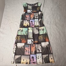 Nasty Gal Mesh Palm Tree Print Mini Dress Women Size 6 Sunset LA California