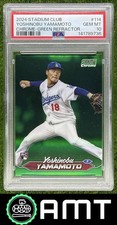 Yoshinobu Yamamoto RC PSA 10 2024 Topps Stadium Club Chrome Green Dodgers 9736