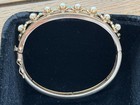 14KYG Turquoise Jade & Pearl Bangle Bracelet 19.86 Grams — photo 4