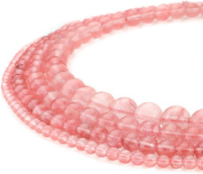 Watermelon Red Cherry Quartz Man-Made Glass Gemstone round Loose Beads Jewelry M
