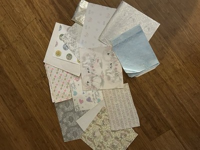 Vintage Wedding Wrapping Paper Junk Journal Ephemera Lot 