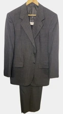 Mark Alexander Men's 42L Pinstripe Wool Suit 2 Piece Gray Jacket Pants 36x30