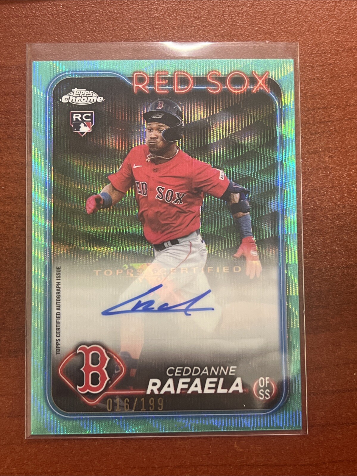 2024 Topps Chrome Update - Auto Aqua Wave #AC-CR Ceddanne Rafaela 16/199 Rookie!