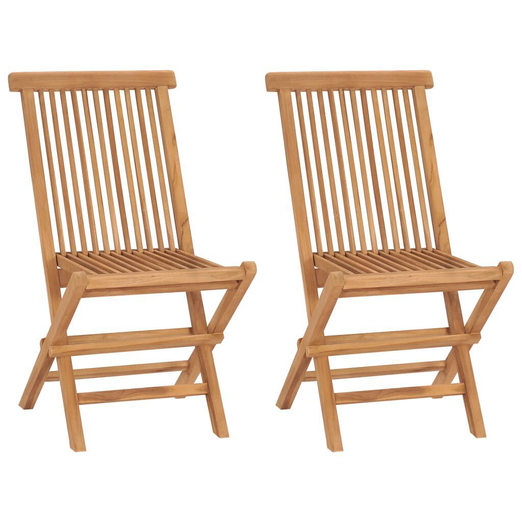 AX 2 Sedie Giardino 47x60x89cm Pieghevoli Elegante Legno Teak Stagionato + 41993