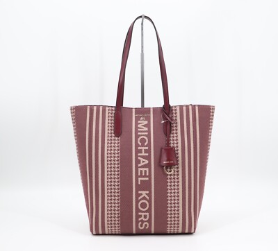 NWT MICHAEL KORS SINCLAIR LARGE NORTH SOUTH SHOPPER TOTE DARK BERRY MULTI