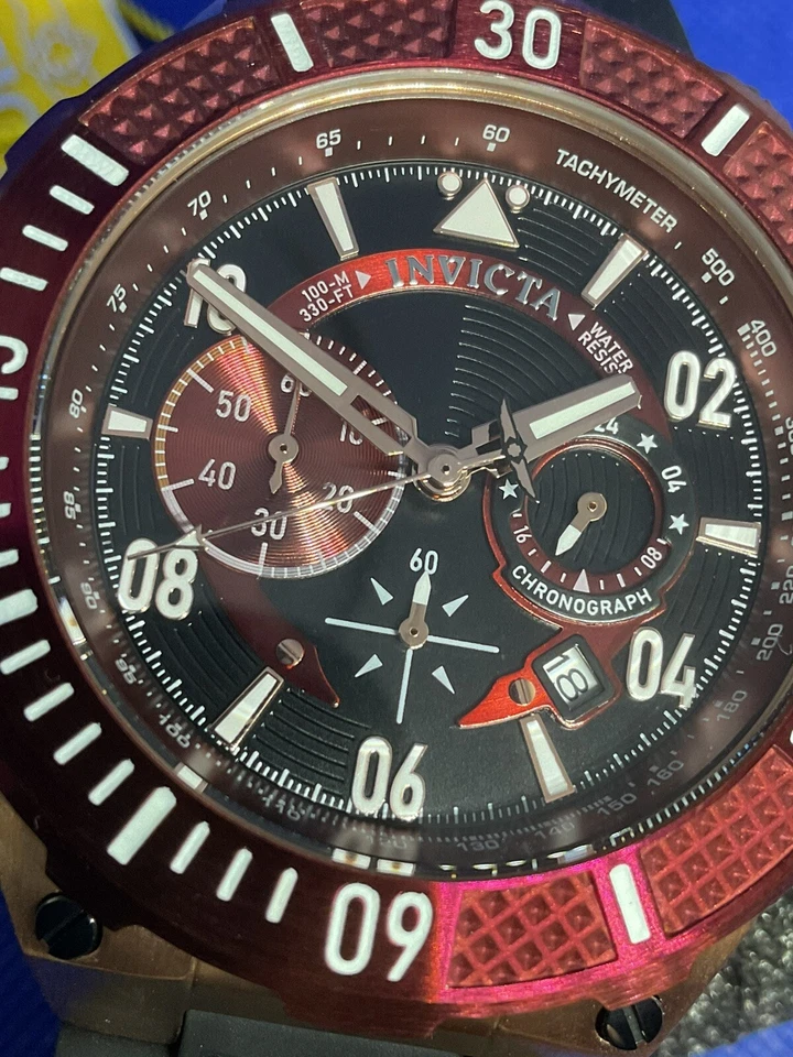 Invicta Aviator gold/aubergine mod 40505 men’s wristwatch - image 3 of 4