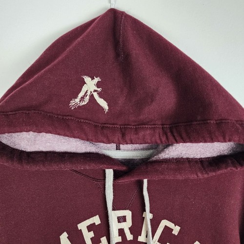 Sudadera con Capucha American Eagle Outfitters Borgoña Logo Envejecido Talla XL - Imagen 13 de 13