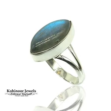 NATURAL Labradorite Sterling Silver Ring Hand Crafted Bohemian Ring Boho Ring