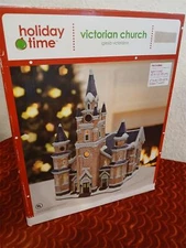 BEAUTIFUL DELUXE VICTORIAN CHURCH - LIGHTED CHRISTMAS VILLAGE HOUSE DISPLAY DECO