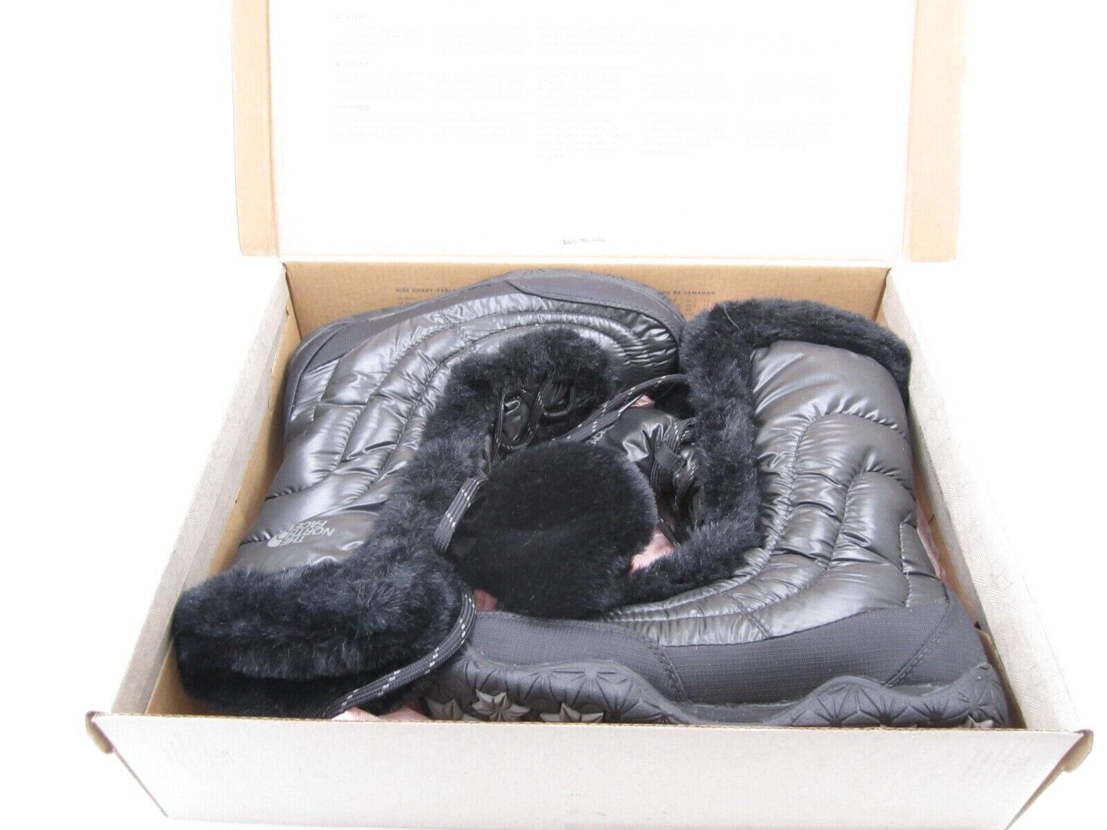Women's The North Face Goose Down Nutse Fur IV Winter Black Botts Sz 5.5US