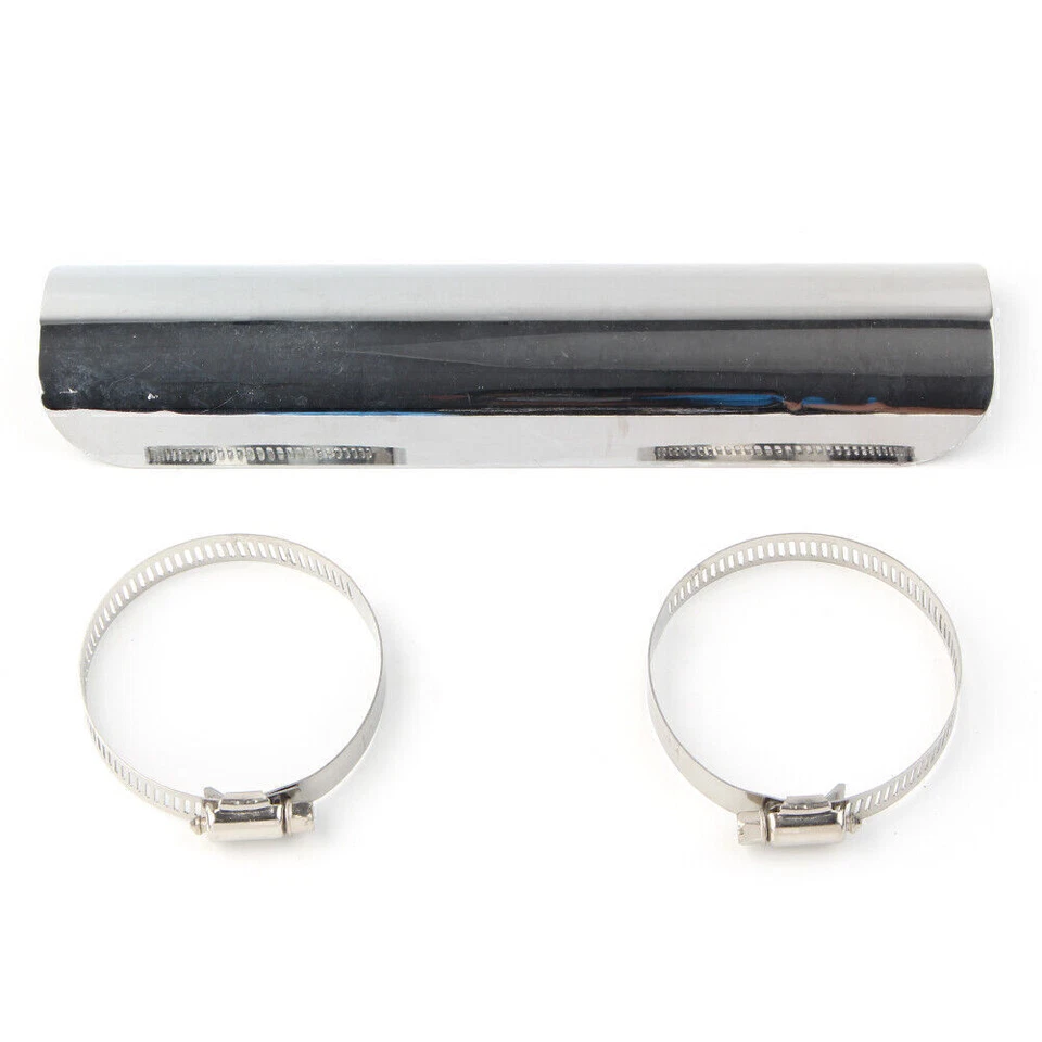 Tubo silenciador de escape Fit Harley protector térmico cubierta marco protector cromo EE. UU. Foto 2 de 4