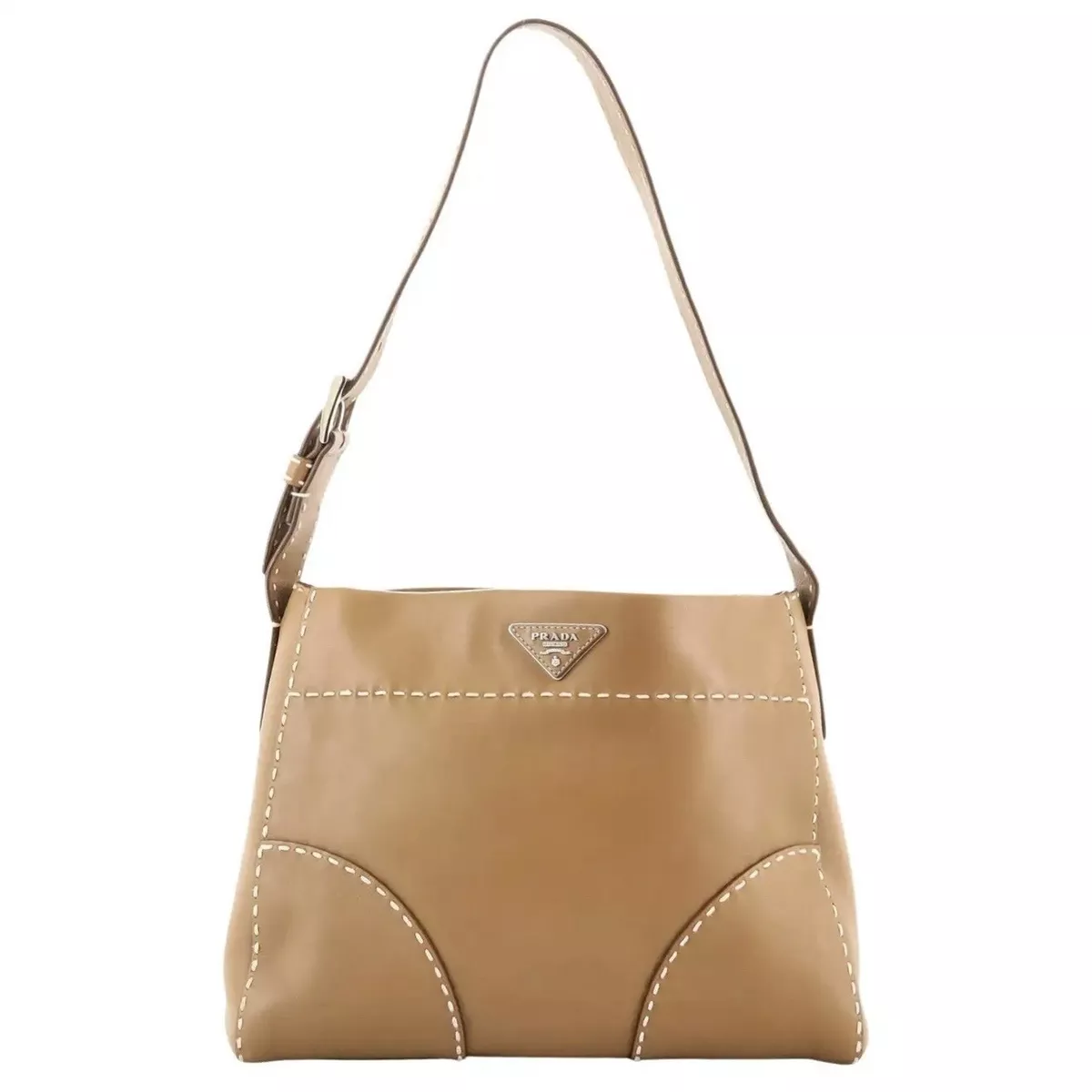 Prada Leather Crossbody Bag Camel