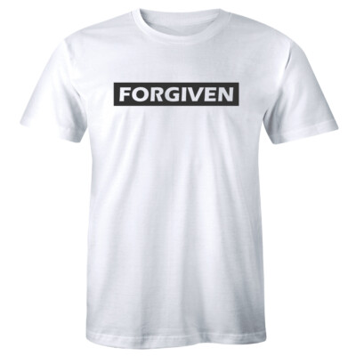 Forgiven Printed Crew Neck White T-Shirt for Men Christian Shirt