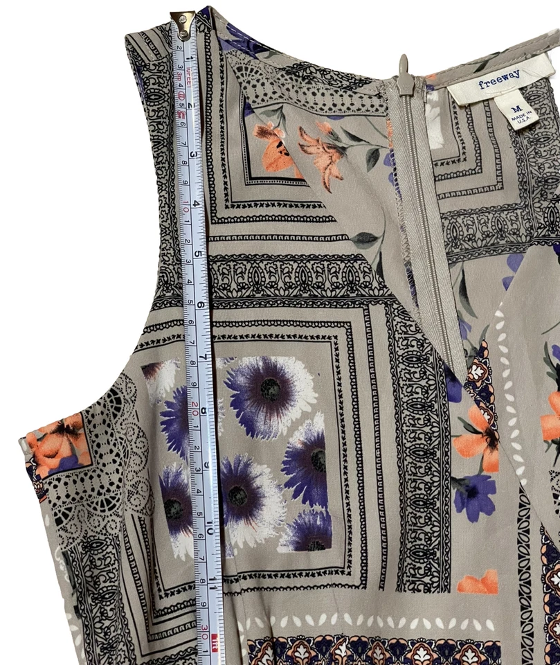 Vestido Floral Anthropologie Freeway Sin Tirantes Calce y Acampanado Para Mujer Mediano Hecho en EE. UU. Foto 3 de 4