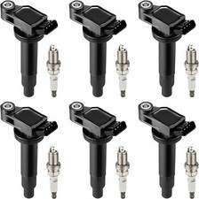 6 Pack Ignition Coils and Spark Plugs For 2004-2006 Lexus ES330 RX330 3.3L V6