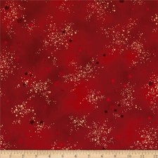 LB BASIC GLITTER Red Metallic Laurel Burch Quilt Fabric Sold By 1/2 yd 0808-4M
