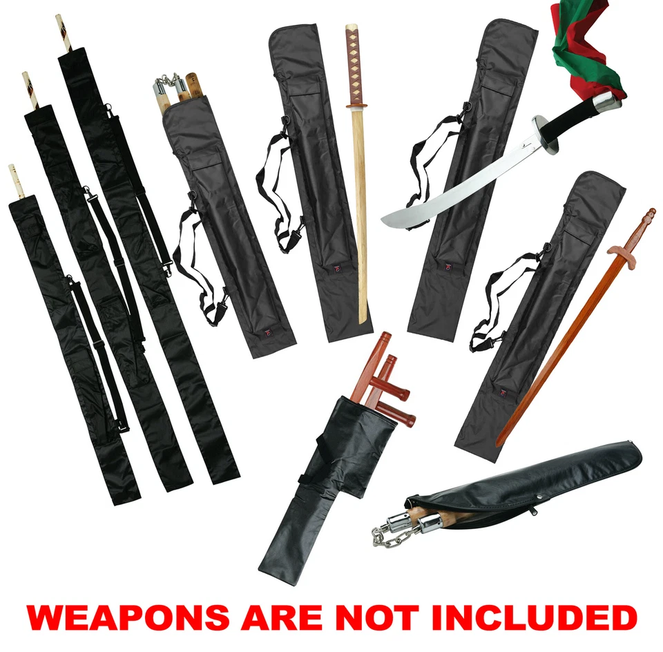 PROWIN CORP Weapon Carrying Case Tonfa Tai Chi Broad Sword Nunchaku Three Section Bo Staff