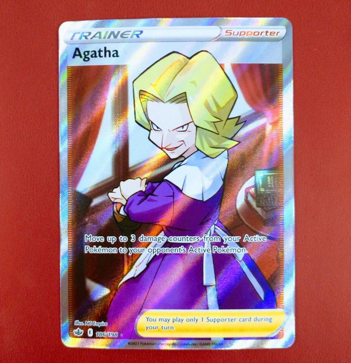 agatha pokemon card value - 186/198 - Full Art Ultra Rare - Sword & Shield Uncommon Card Type Agatha 186/198 Chilling Reign NM