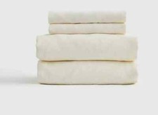 Quince California King Ivory Organic Brushed Cotton Sheet Set