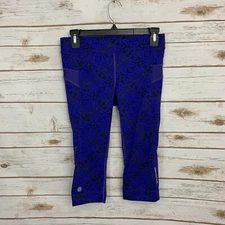 Athleta Purple Blue Bare To Run Cropped Active Athletic Leggings Size Small