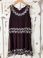 Urban Outfitters Staring At Stars Purple Sequin Beaded Layered Party Dress, S