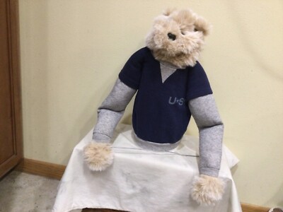 LARGE UNBRANDED PLUSH PUPPY ARM PUPPET WITH ROD, MOVEABLE MOUTH, USA SHIRT