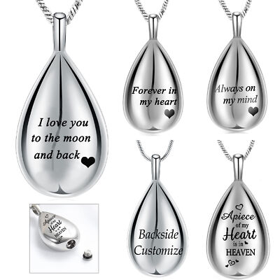 Teardrop Necklace for Ashes of Loved One Cremation Jewelry for Ashes Keepsake