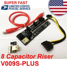 GPU 8 capacitor Riser V009S PLUS 6-pin PCE164p-N09 PCI-E 1X TO 16X ADAPTER Miner