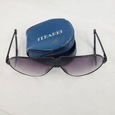 Vintage Ferarri Folding Sunglasses Aviator Sunglasses Zip Up Pouch Pilot Glasses
