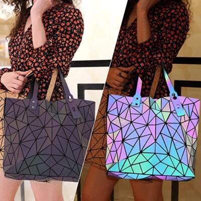 Reflective Handbag for Women Holographic Tote bag purse