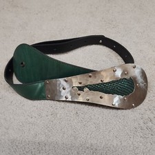 90s Leather Wide Belt Retro Design hammered steel rivets size 32