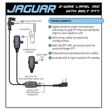 JAGUAR Headset for ICOM F3G F3GS F3GT F4G F4GS F4GT F43GS F43GT F43TR Radios