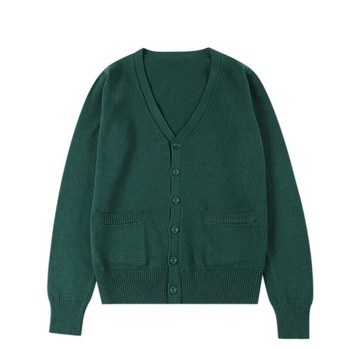 Damen Schulmädchen V-Ausschnitt Mantel Strick Cardigan Jacke Uniform Strickpullover - Bild 13 von 44