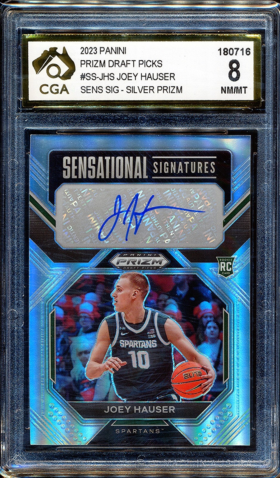 2023-24 Draft Picks Sensational Signatures Silver #SS-JHS Joey Hauser CGA 8