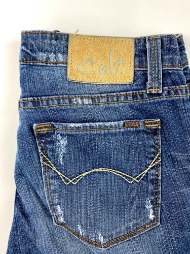 Cult of Individuality Women's Jeans Size 26 Distressed Skinny Capri Stretch Blue - Picture 2 of 11