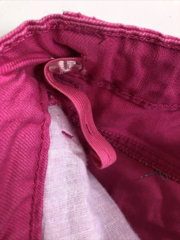 Crazy 8 Gymboree ярко розовый джинсовой ткани Jean юбка размер 12 2010 регулируемая талия - Изображение 3 из 4