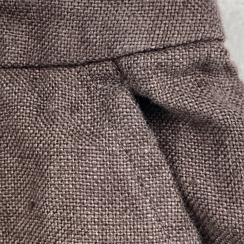 EILEEN FISHER Pants L Straight Heavy Linen Full Length Trouser Flat Front Brown - 第 5/12 張圖片