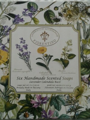 Saponificio Artgianale Fiorentino Lavender Calendula Basil Gift Set of 6 X 7.05