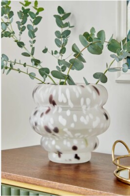 Clarke und Clarke Next Wobble Bubble Konfetti weiß neutral große Glasvase