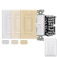 120W 12 Position Slide Speaker Audio Volume Controller Wall Mount w/ 3 Color Kit