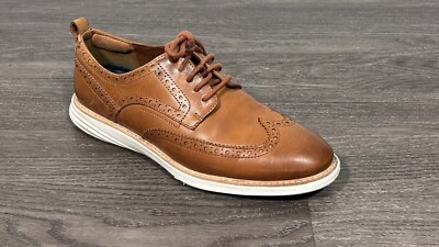 COLE HAAN Grand Evolution Brown Leather Wingtip Oxford Shoes size 9M s-l400.jpg main image 2