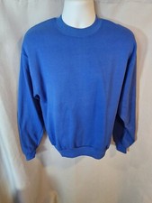 Vintage Jerzees Crewneck Sweatshirt Mens Medium Made in USA Blank Blue NWT