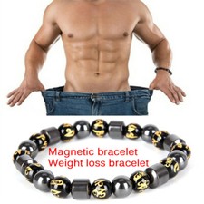 Golden Black Magnetic Weight Loss Bracelets Hematite Beads Bracelets Unisex