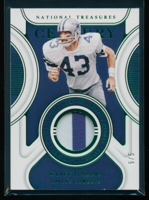 Cliff Harris 2021 Panini National Treasures Century Materials Emerald /5 HOF