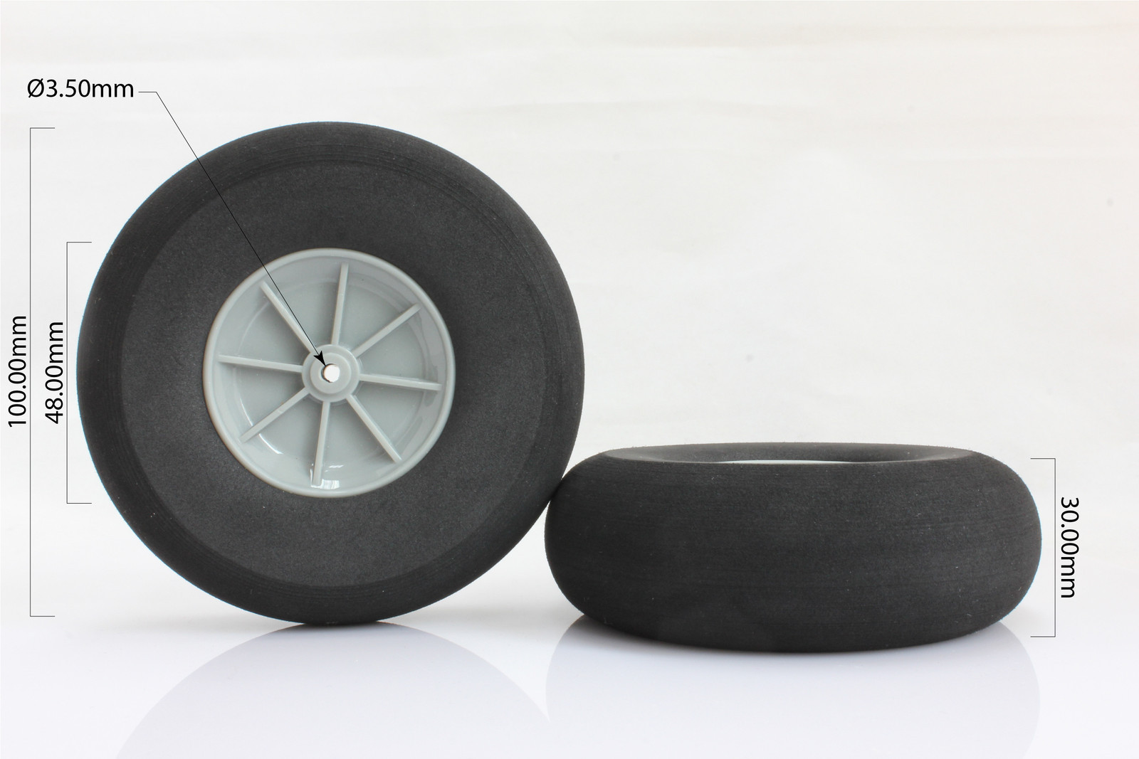 D100mm x 2 pcs Sponge Foam Wheel Tire for RC Airplane Model Plane eBay