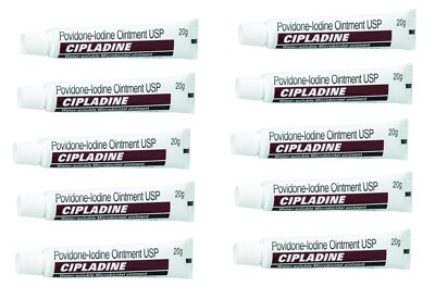 Cipladine Water-Soluble Microbicidal Povidone-lodine Ointment 20g x 10 FREE SHIP