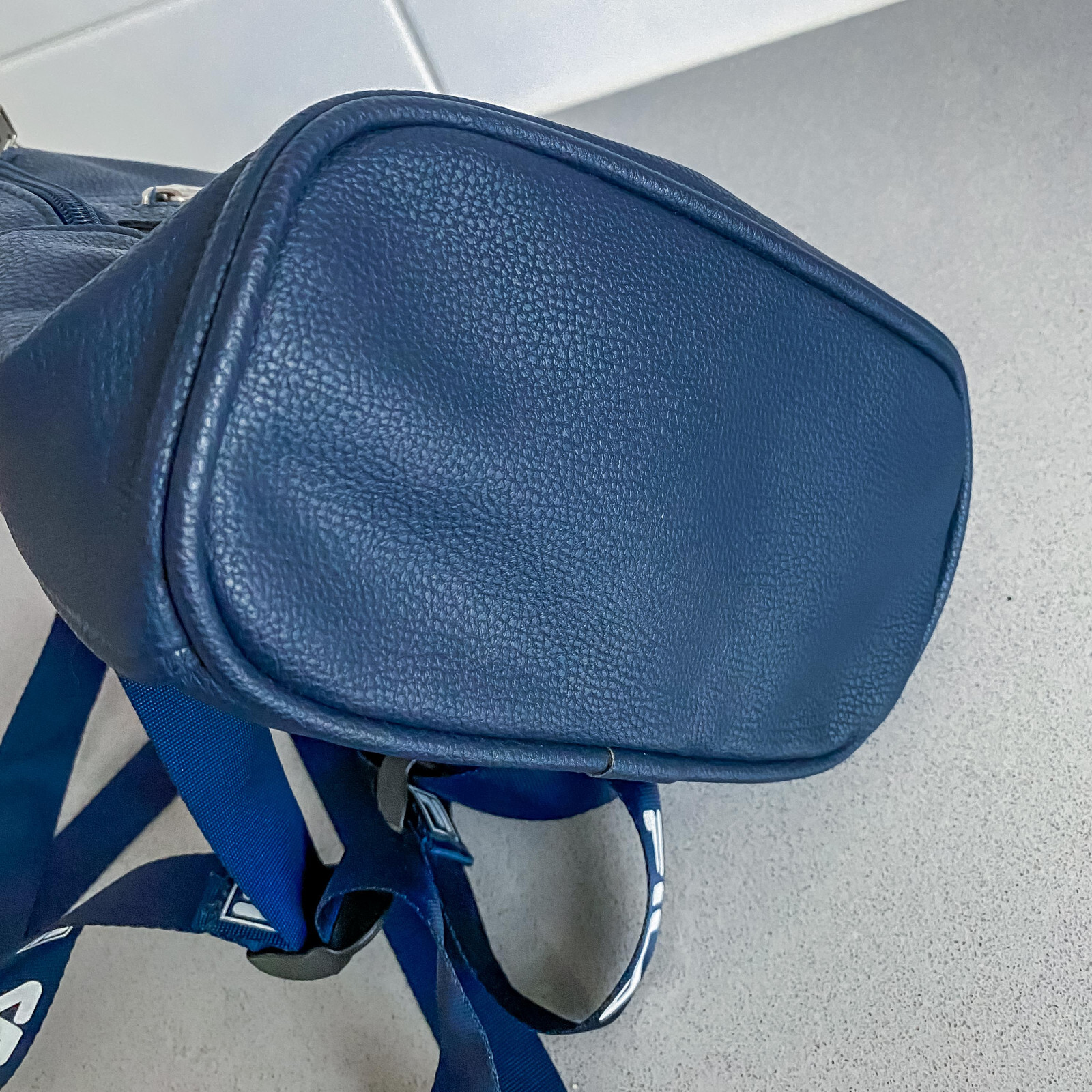 FILA Mini Backpack Adjustable Strap Navy Blue Whi… - image 5