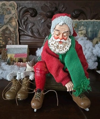 Vtg Possible Dreams Clothtique Santa Time Off Ice Skates Capers Tom Browning