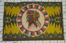 c1912 INDIAN BLANKET Flannel Rug Tobacco Felt Cigarette Vintage Native American